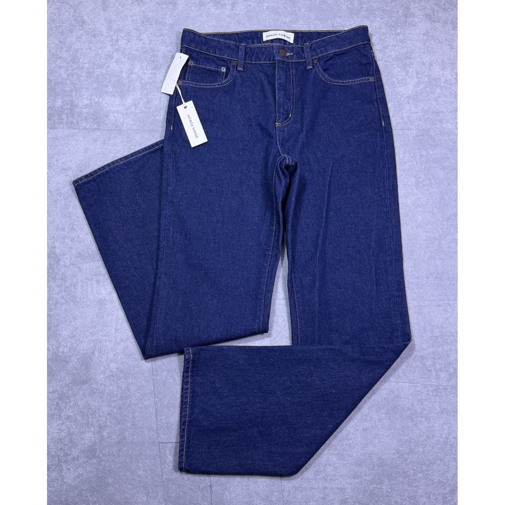 Aritzia Denim Forum Jeans Womens 28x32 Sharon Mid Straight No Stress Indigo NEW